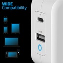 Advance telefon töltő adapter - powerflex turbo 65w (usb-c+usb-a, 65w, fehér)