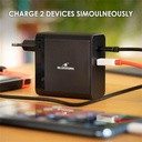 Bluestork hálózati töltő - pw-nb-65-c (usb-c, usb-a, 65w, 1.8m kábel, fekete)