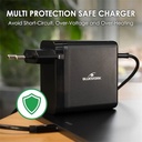 Bluestork hálózati töltő - pw-nb-65-c (usb-c, usb-a, 65w, 1.8m kábel, fekete)