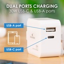 Bluestork telefon töltő - pw-nb-30-c-a/2 (usb-c, usb-a, 30w, fehér)