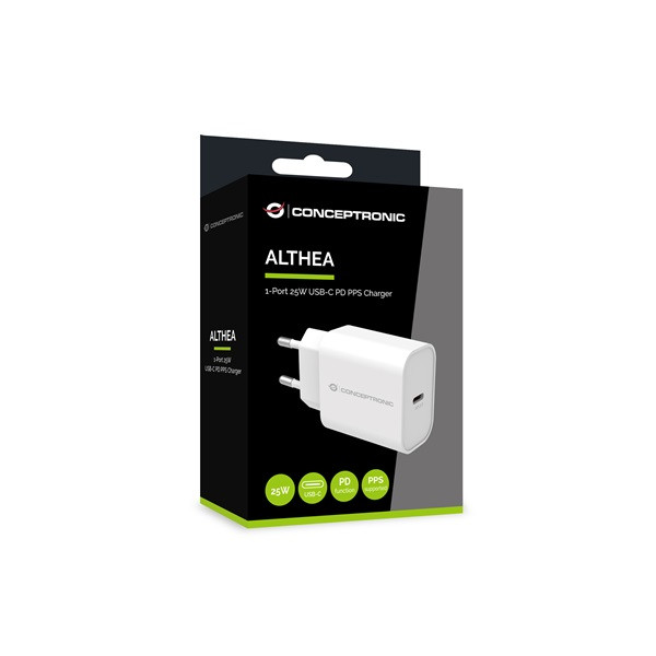 Conceptronic telefon töltő adapter - althea10w (usb-c, 25w, fehér)