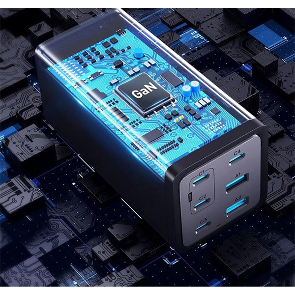 Conceptronic telefon töltő adapter - ozul06be (4x usb-c+2x usb-a, 200w, fekete)