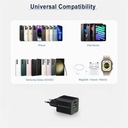 Conceptronic telefon töltő adapter+kábel - althea16b (usb-c+usb-a, 33w, 3in1 töltő kábel, fekete)