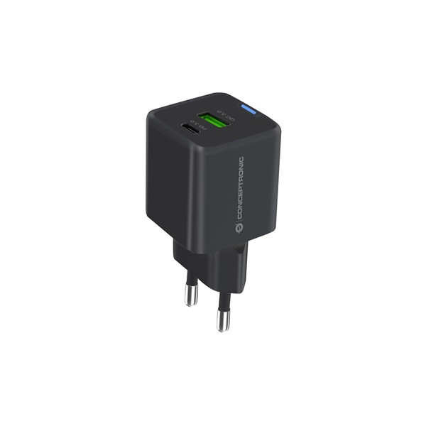 Conceptronic telefon töltő adapter+kábel - althea16b (usb-c+usb-a, 33w, 3in1 töltő kábel, fekete)
