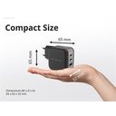 Conceptronic telefon töltő adapter+kábel - althea17b (2xusb-c+usb-a, 67w, usb-c töltő kábel, fekete)
