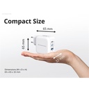 Conceptronic telefon töltő adapter+kábel - althea17w (2xusb-c+usb-a, 67w, usb-c töltő kábel, fehér)
