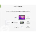 Conceptronic telefon töltő adapter+kábel - althea17w (2xusb-c+usb-a, 67w, usb-c töltő kábel, fehér)