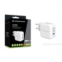 Conceptronic telefon töltő adapter+kábel - althea17w (2xusb-c+usb-a, 67w, usb-c töltő kábel, fehér)