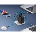 Conceptronic telefon töltő adapter+kábel - althea18b (3xusb-c+usb-a, 100w, usb-c töltő kábel, fekete)