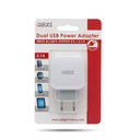 Delight telefon töltő  - 2db usb, 5v/2.1a, fehér