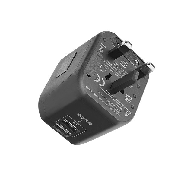 S-link adapter - sl-wl024 (univerzális utazó adapter, travel eu, uk, usa/aus, 2xusb-a, 2.4a)