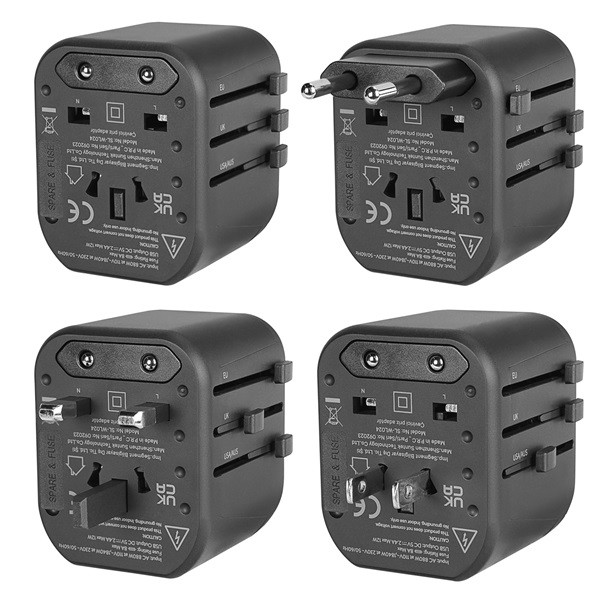 S-link adapter - sl-wl024 (univerzális utazó adapter, travel eu, uk, usa/aus, 2xusb-a, 2.4a)