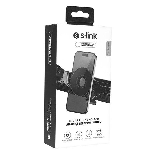 S-link autós tartó - sl-at55 (mágneses, magsafe, állítható, univerzális, fekete)