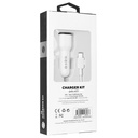 S-link autós töltő - sl-ec30t (2db usb, 5v/2.4a/3,4a, 17w, type-c, 100cm adat+töltőkábel, fehér)
