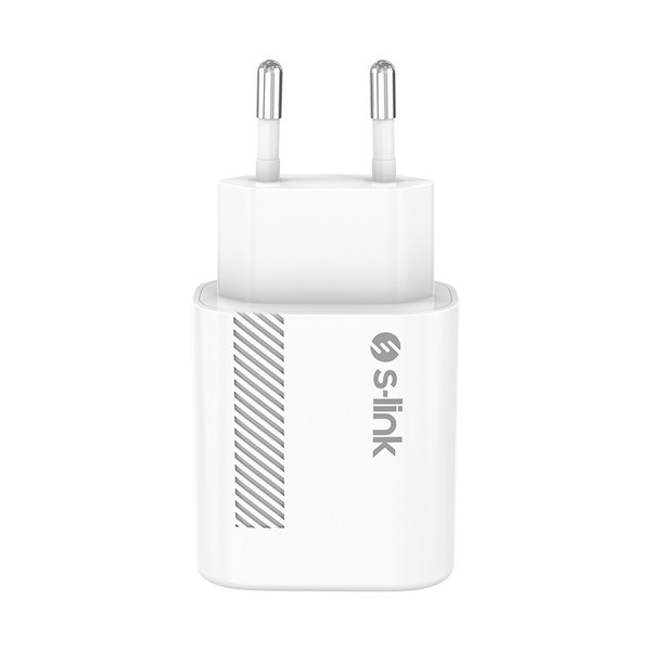S-link hálózati töltő - sl-ec50 (2xusb, 5v/2.4a, 12w, gyorstöltés, micro-usb 100cm adat+töltőkábel, fehér)