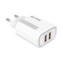 S-link hálózati töltő - sl-ec50 (2xusb, 5v/2.4a, 12w, gyorstöltés, micro-usb 100cm adat+töltőkábel, fehér)