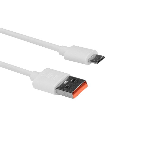 S-link kábel - and-kc19b (2.4a, micro usb, 100cm adat+töltőkábel, fehér)