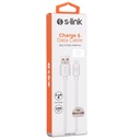 S-link kábel - and-kc19b (2.4a, micro usb, 100cm adat+töltőkábel, fehér)