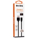 S-link kábel - and-kc19s (2.4a, micro usb, 100cm adat+töltőkábel, fekete)