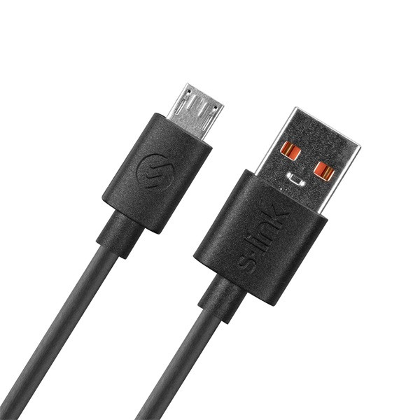 S-link kábel - and-kc19s (2.4a, micro usb, 100cm adat+töltőkábel, fekete)