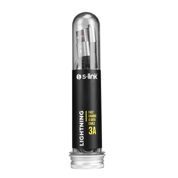S-link kábel - sl-stm60l (3a, 12w, gyorstöltés, lightning, 100cm adat+töltőkábel, fehér)