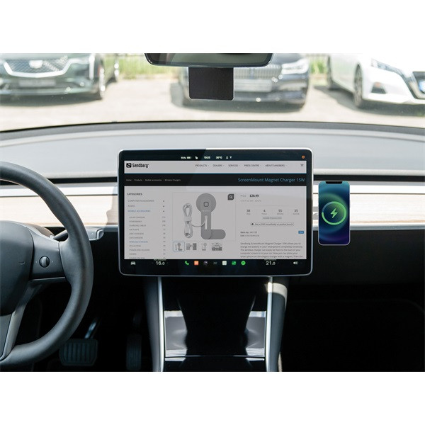 Sandberg telefon tartó/töltő - screenmount magnet charger 15w