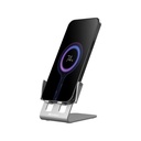 Sandberg telefon tartó/töltő - wireless charger stand 15w alu