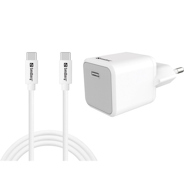 Sandberg telefon töltő - usb-c 20w charger+usb-c>c 1m