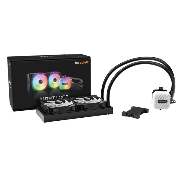 Be quiet! Cpu water cooler - light loop 240mm black (2x120mm, csatlakozó: 3pin, cső hossza: 400mm, fekete)