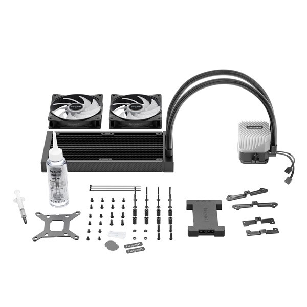 Be quiet! Cpu water cooler - light loop 240mm black (2x120mm, csatlakozó: 3pin, cső hossza: 400mm, fekete)