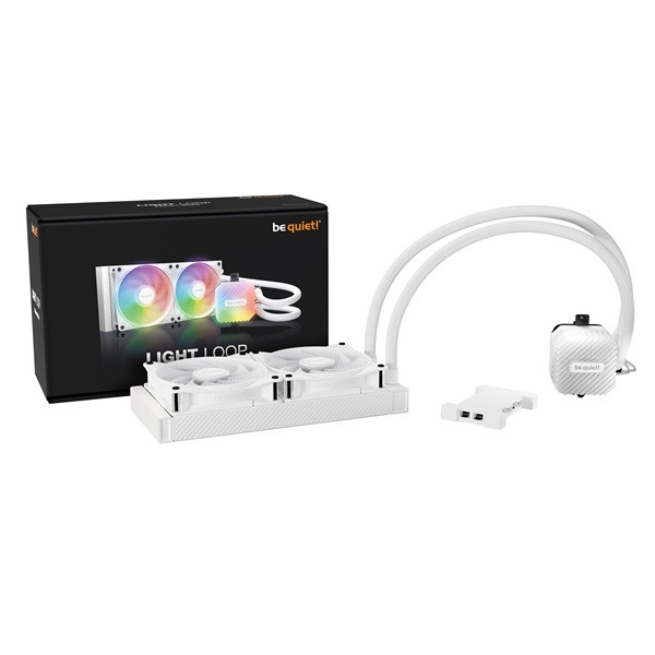 Be quiet! Cpu water cooler - light loop 240mm white (2x120mm, csatlakozó: 3pin, cső hossza: 400mm, fehér)