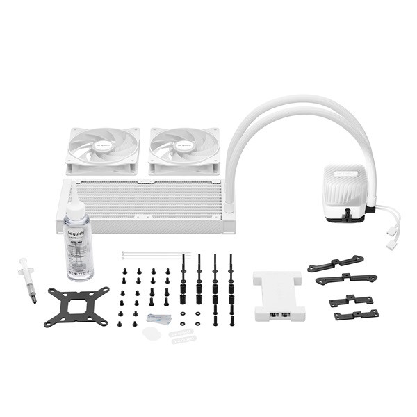 Be quiet! Cpu water cooler - light loop 240mm white (2x120mm, csatlakozó: 3pin, cső hossza: 400mm, fehér)