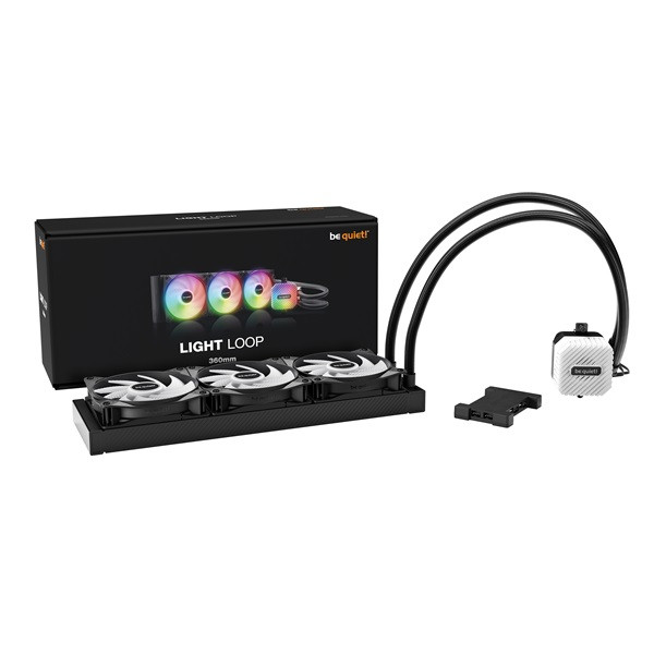 Be quiet! Cpu water cooler - light loop 360mm black (3x120mm, csatlakozó: 3pin, cső hossza: 400mm, fekete)