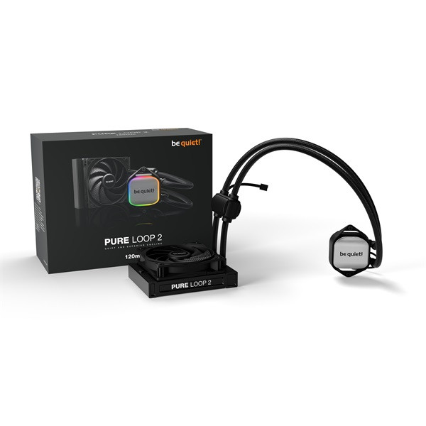 Be quiet! Cpu water cooler - pure loop 2 120mm (1x120mm, csatlakozó: 3pin, cső hossza: 400mm)