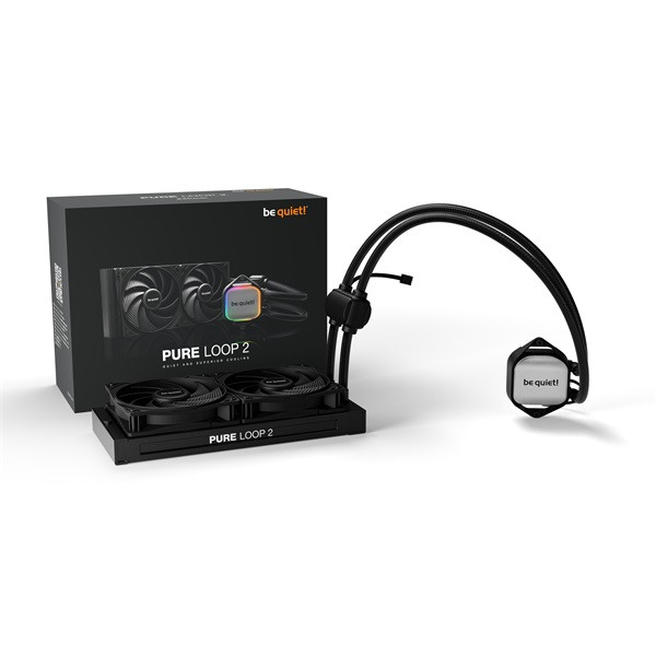 Be quiet! Cpu water cooler - pure loop 2 240mm (2x120mm, csatlakozó: 3pin, cső hossza: 400mm)