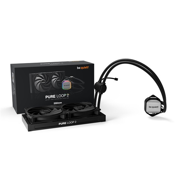 Be quiet! Cpu water cooler - pure loop 2 280mm (2x140mm, csatlakozó: 3pin, cső hossza: 400mm)