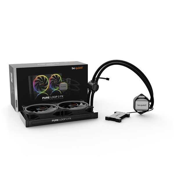 Be quiet! Cpu water cooler - pure loop 2 fx (2x140mm rgb ventillátor, 5500rpm, csatlakozó: 3pin+4pin, cső hossza: 400mm)