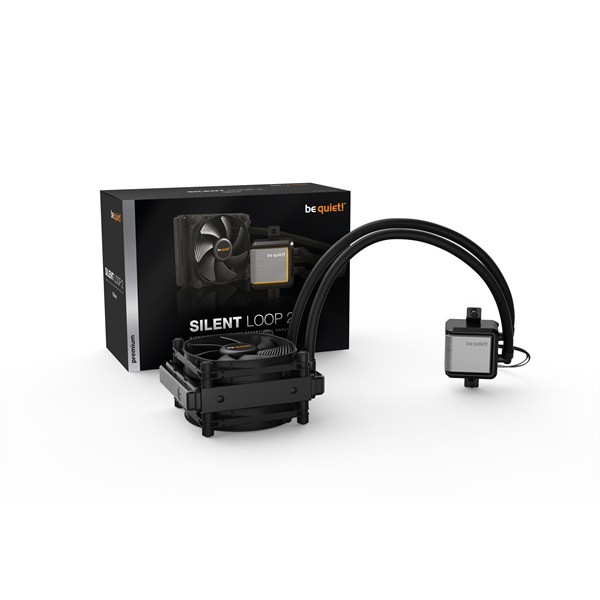 Be quiet! Cpu water cooler - silent loop 2 120mm (1x120mm, 2800rpm, csatlakozó: 3pin+3pin, cső hossza: 400mm)