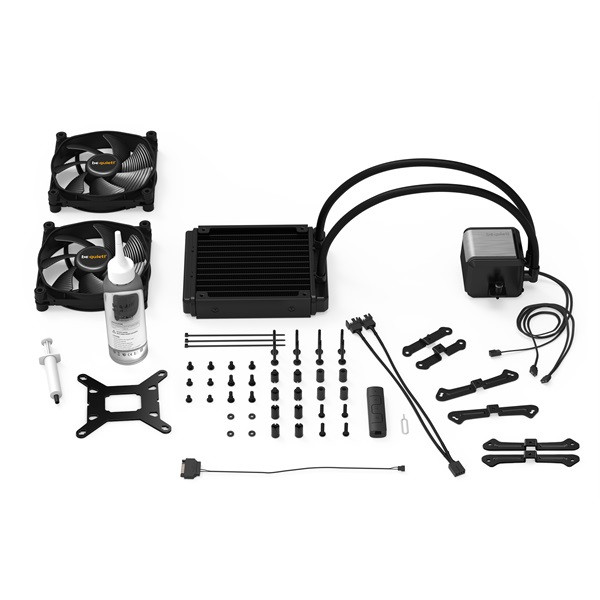 Be quiet! Cpu water cooler - silent loop 2 120mm (1x120mm, 2800rpm, csatlakozó: 3pin+3pin, cső hossza: 400mm)