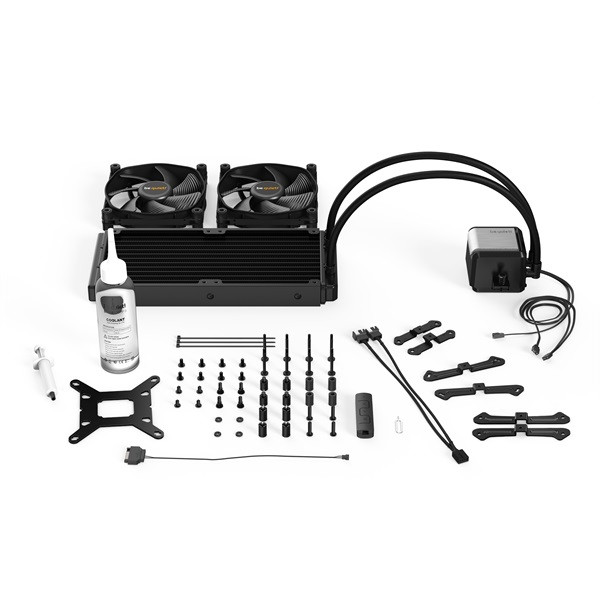 Be quiet! Cpu water cooler - silent loop 2 240mm (2x120mm, 2800rpm, csatlakozó: 3pin+3pin, cső hossza: 400mm)