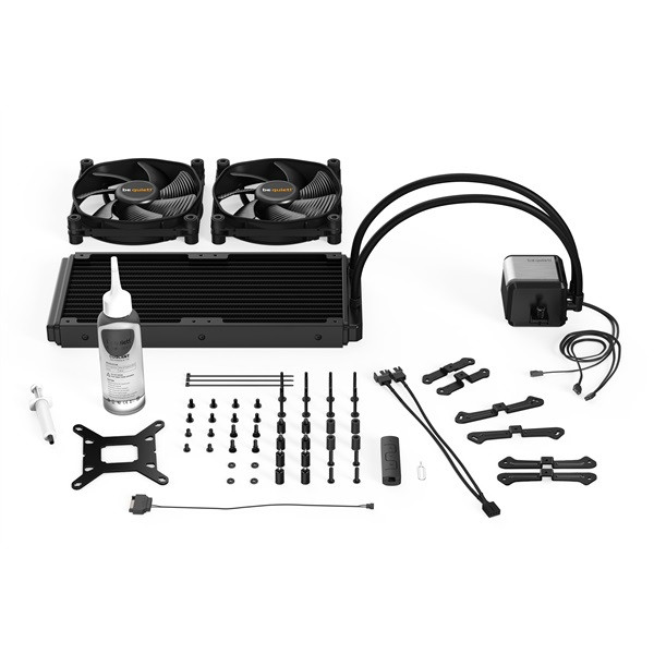 Be quiet! Cpu water cooler - silent loop 2 280mm (2x140mm, 2800rpm, csatlakozó: 3pin+3pin, cső hossza: 400mm)
