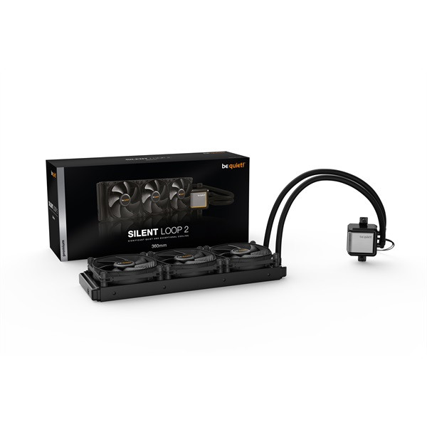 Be quiet! Cpu water cooler - silent loop 2 360mm (3x120mm, 2800rpm, csatlakozó: 3pin+3pin, cső hossza: 400mm)