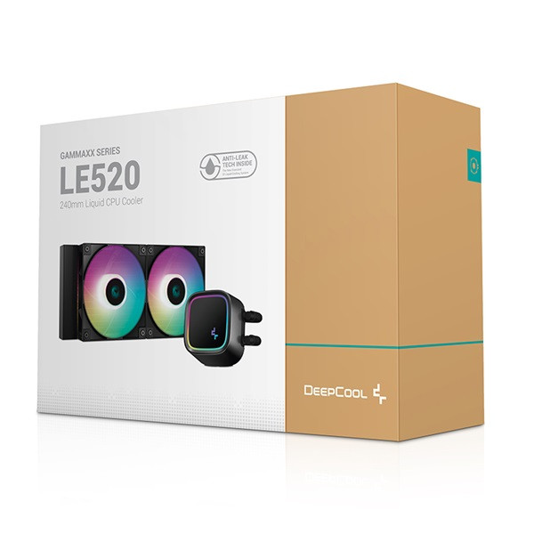 Deepcool cpu water cooler - le520 (max 17,8db; max. 145,86 m3/h; 2x12cm, a-rgb led)