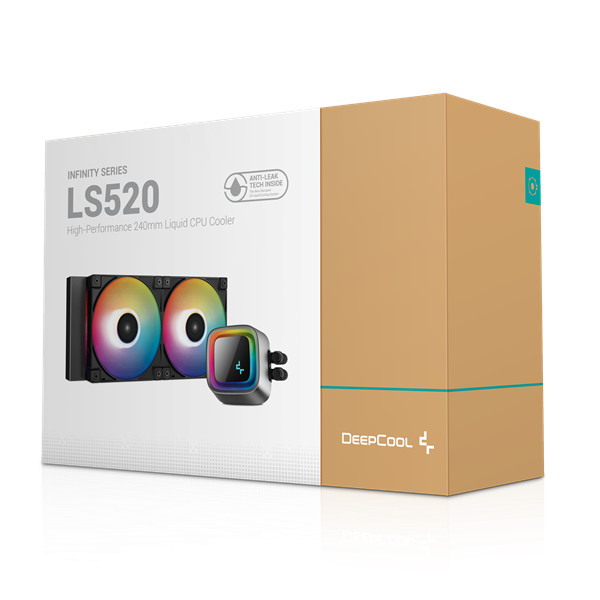 Deepcool cpu water cooler - ls520 (max 19db; max. 145,86 m3/h; 2x12cm, a-rgb led)
