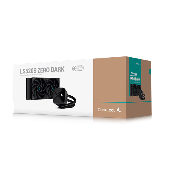 Deepcool cpu water cooler - ls520s zero dark (max 19db; max. 145,86 m3/h; 2x12cm, a-rgb led)