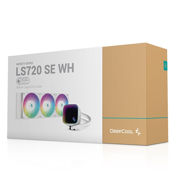 Deepcool cpu water cooler - ls720 se wh (max 19db; max. 103,38 m3/h; 3x12cm, a-rgb led, fehér)