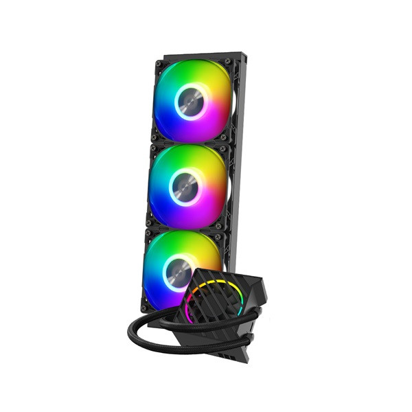 Id-cooling cpu water cooler - dashflow 360 xt (25db; max. 144,41 m3/h; 3x12cm, fekete)