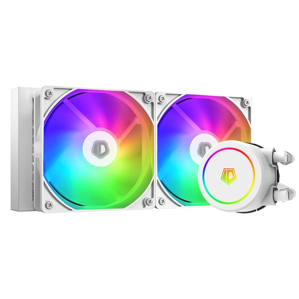 Id-cooling cpu water cooler - fx240 argb white (35,2db; max. 129,39 m3/h; 2x12cm, a-rgb led, fehér)