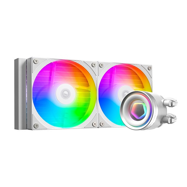 Id-cooling cpu water cooler - fx240 inf white (27.2db; max. 98,54 m3/h; 2x12cm, fehér)