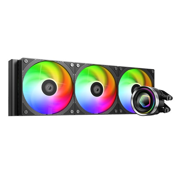 Id-cooling cpu water cooler - fx360 inf (27.2ddb; max. 98,54 m3/h; 3x12cm, fekete)